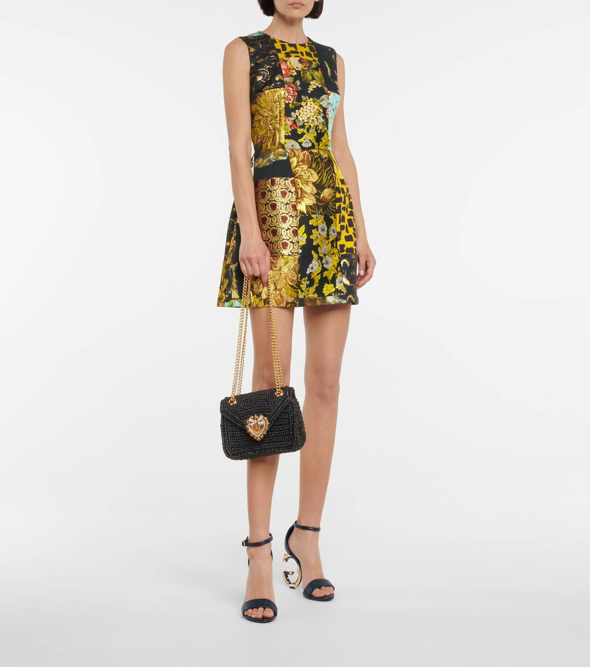 Dolceandgabbana Jacquard And Brocade Minidress Dolce And Gabbana