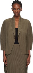 ISSEY MIYAKE Khaki Soft Fold Pleats Blazer