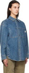 WOOYOUNGMI Blue Back Logo Denim Shirt