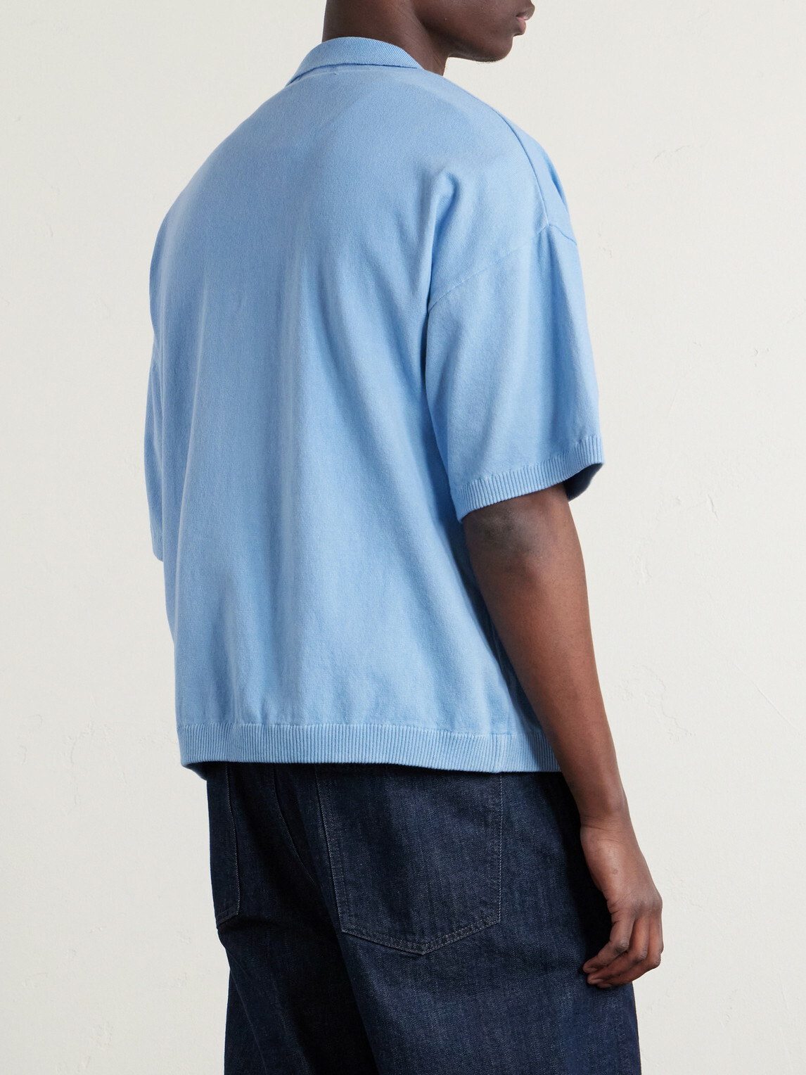 Blue Blue Japan - Knitted Polo Shirt - Blue