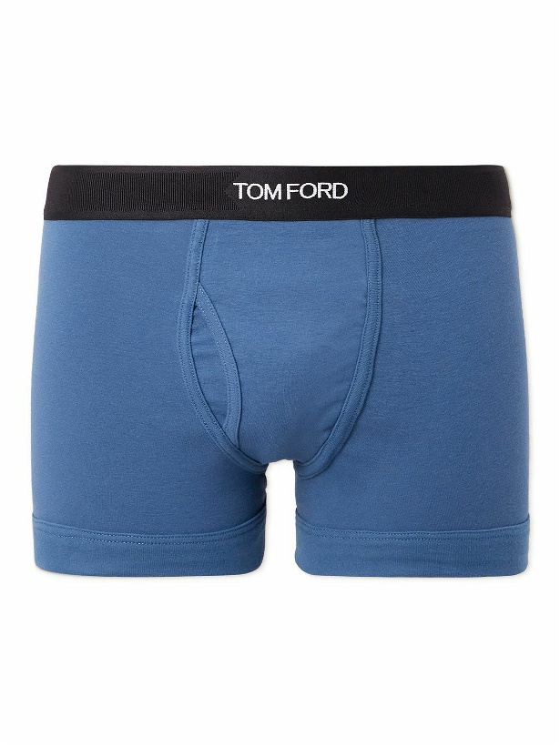 Photo: TOM FORD - Stretch-Cotton Boxer Briefs - Blue