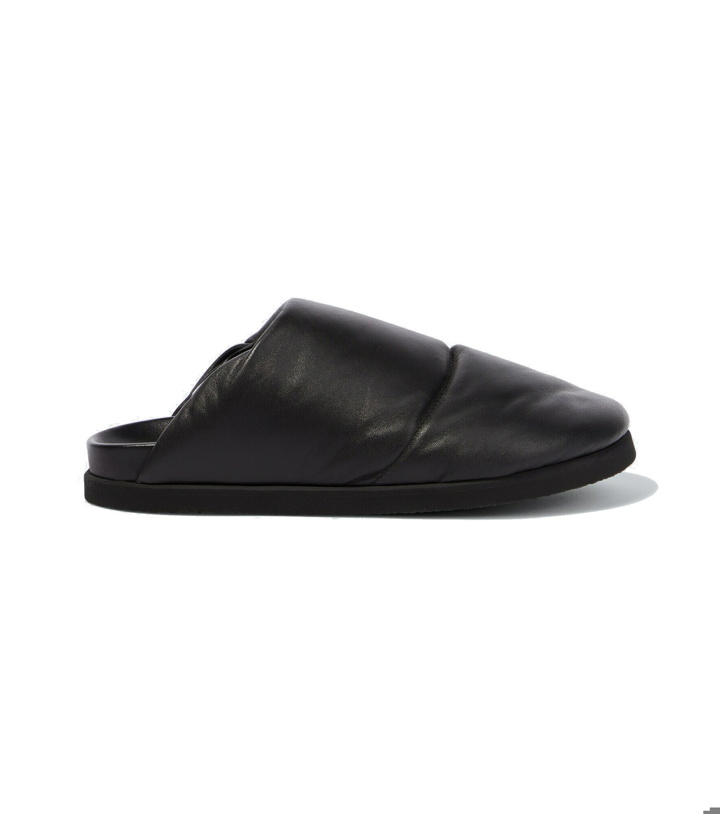 Photo: Moncler Genius - 1 Moncler JW Anderson leather slippers