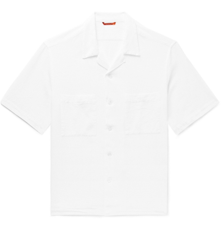 Photo: Barena - Camp-Collar Textured-Cotton Shirt - White
