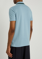 PS Paul Smith Striped-trim Stretch-cotton Polo Shirt Light Blue