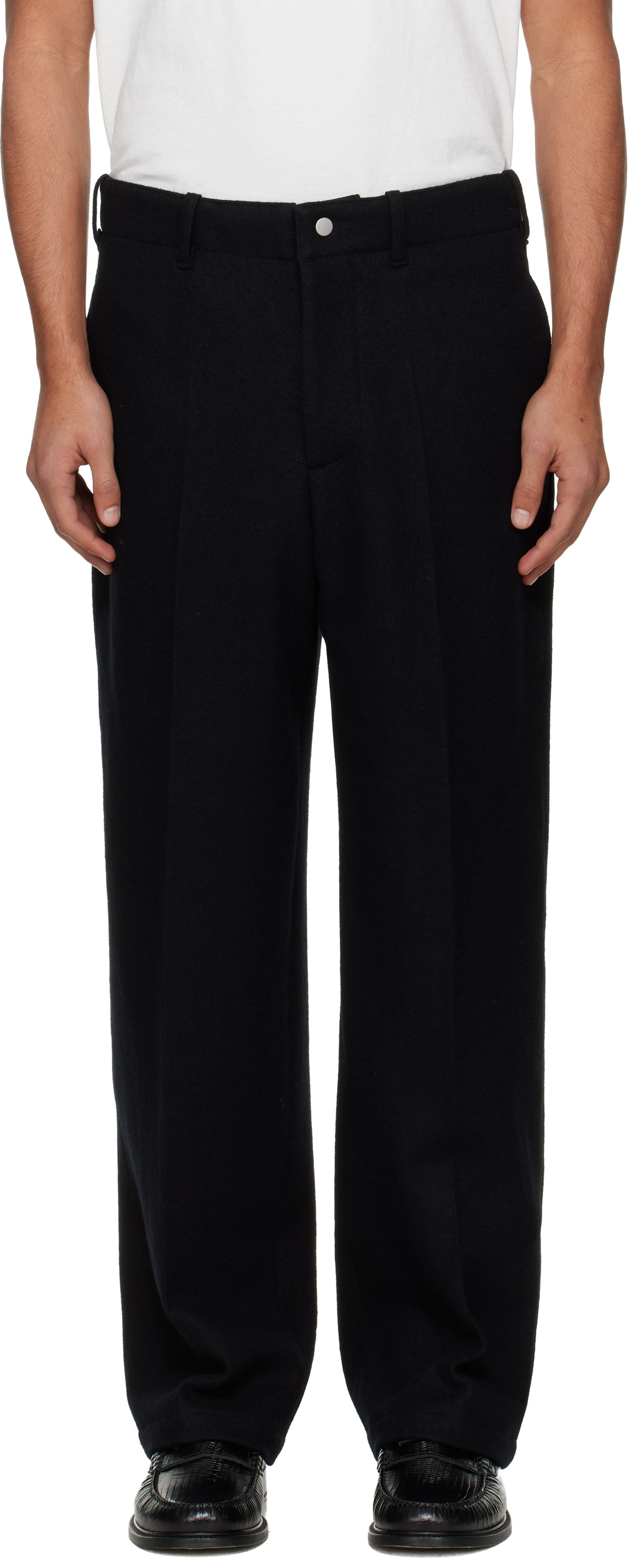 Lady White Co. Black Crater Wool Trousers