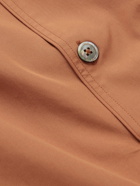 UMIT BENAN B - Julian Cotton and Silk-Blend Half-Placket Shirt - Brown - IT 48