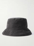 Acne Studios - Logo-Appliquéd Garment-Dyed Cotton-Twill Bucket Hat - Gray