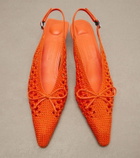 Jacquemus Cubisto raffia-effect slingback pumps