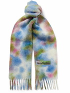 Acne Studios - Varinga Tie-Dyed Fringed Knitted Scarf