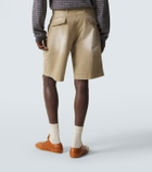 ERL Pleated cotton twill Bermuda shorts