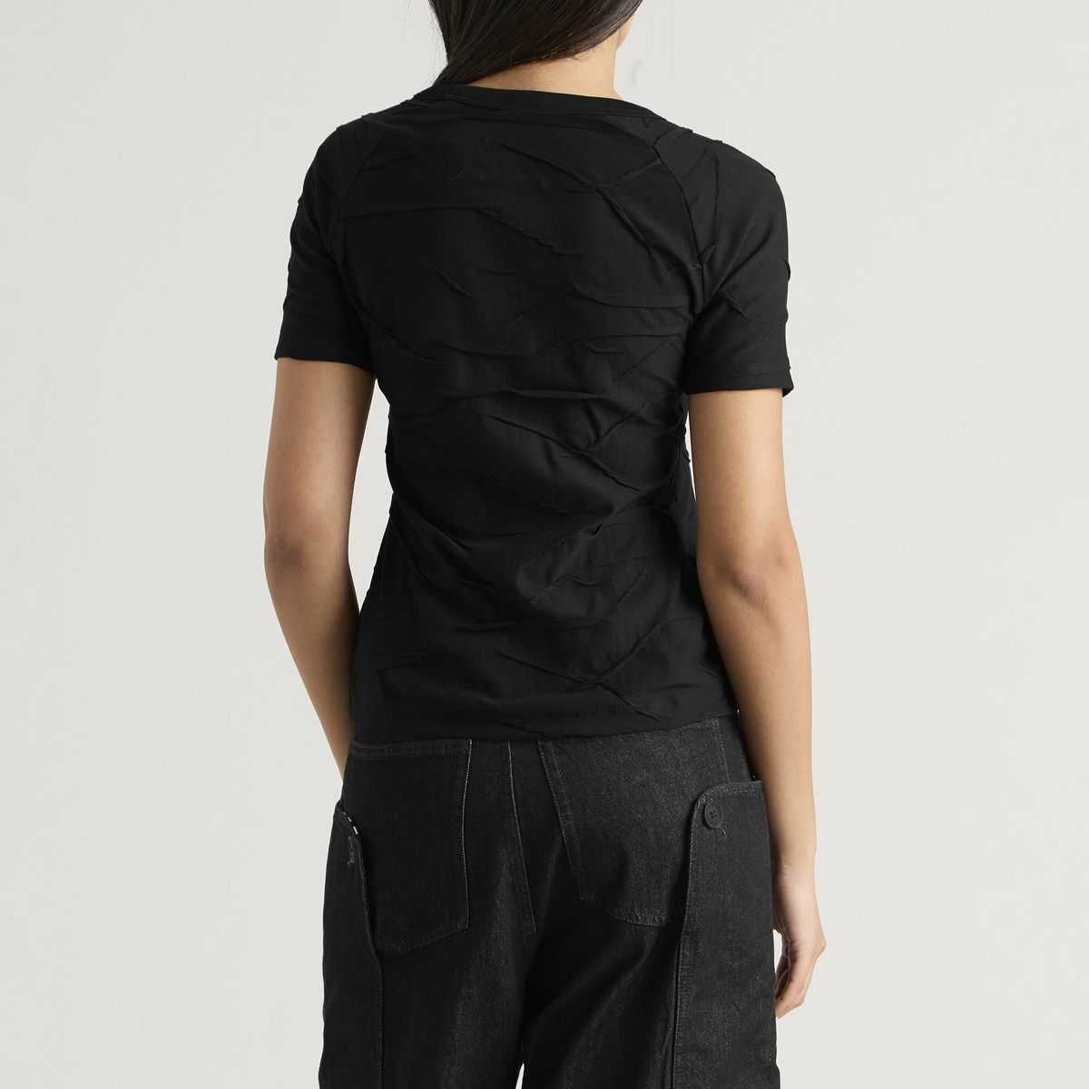 Y-3 Women's Patchwork Cut T-Shirt in Black
