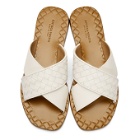 Bottega Veneta White Intrecciato Criss Cross Sandals