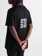 GIVENCHY - Oversized Logo-Embroidered Cotton-Jersey T-Shirt - Black