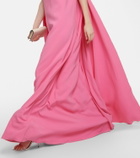 Oscar de la Renta Floral embroidered cape gown