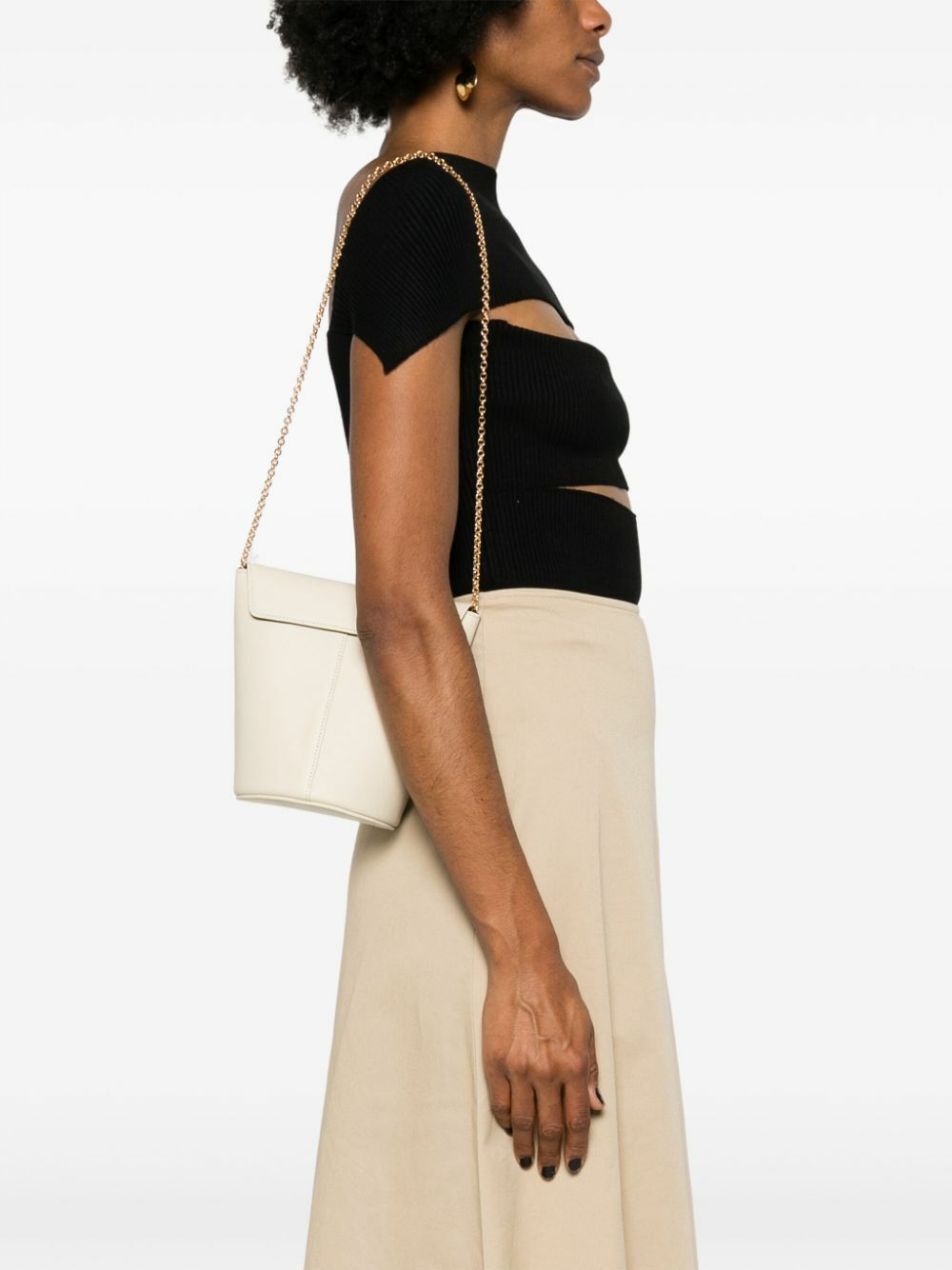 Tsatsas White Olive Leather Bucket Bag