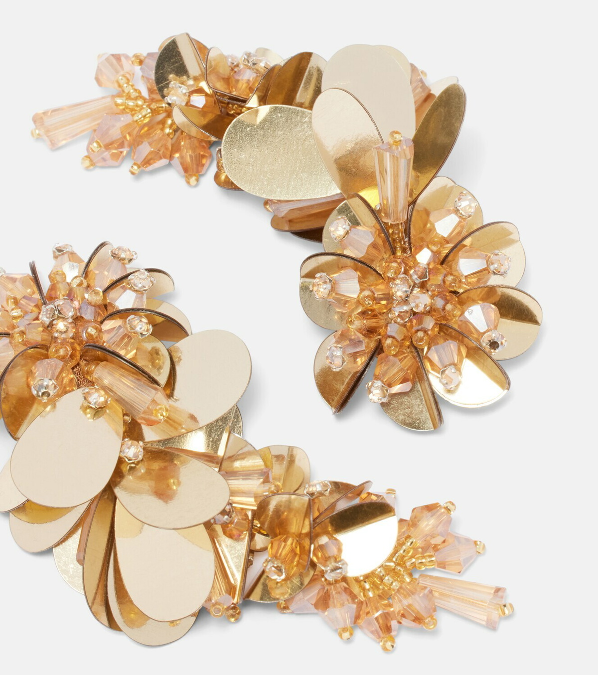 Oscar de la Renta Bouquet embellished drop clip-on earrings