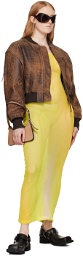 Acne Studios Yellow Tie-Dye Maxi Dress