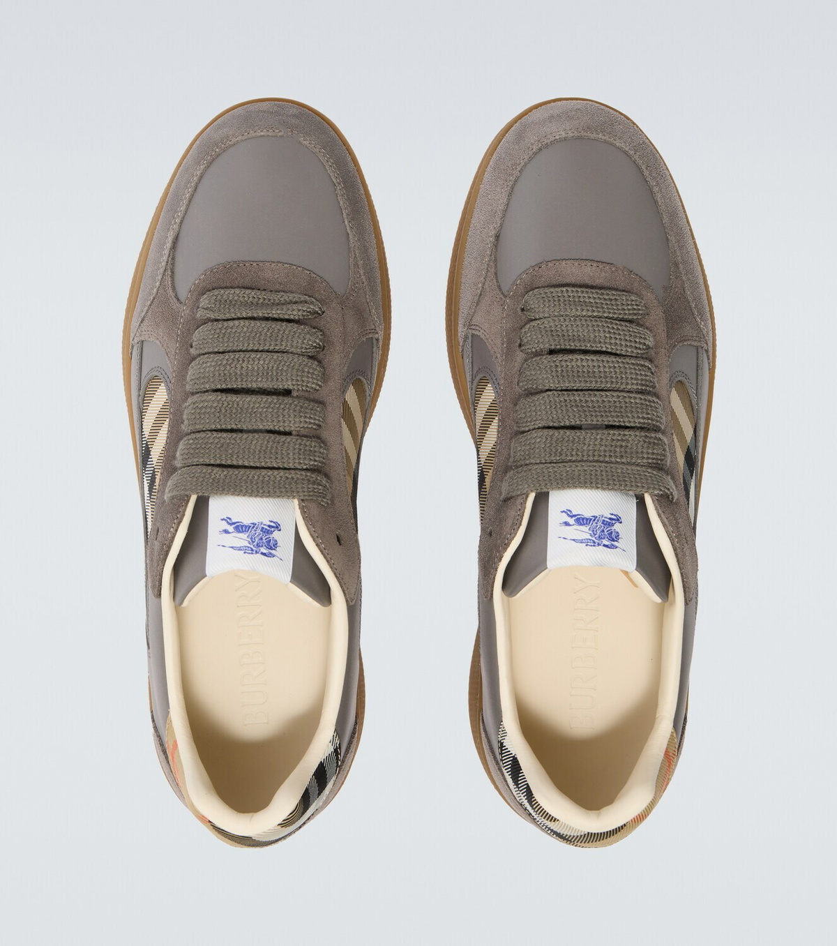 Burberry Terrace leather and suede sneakers