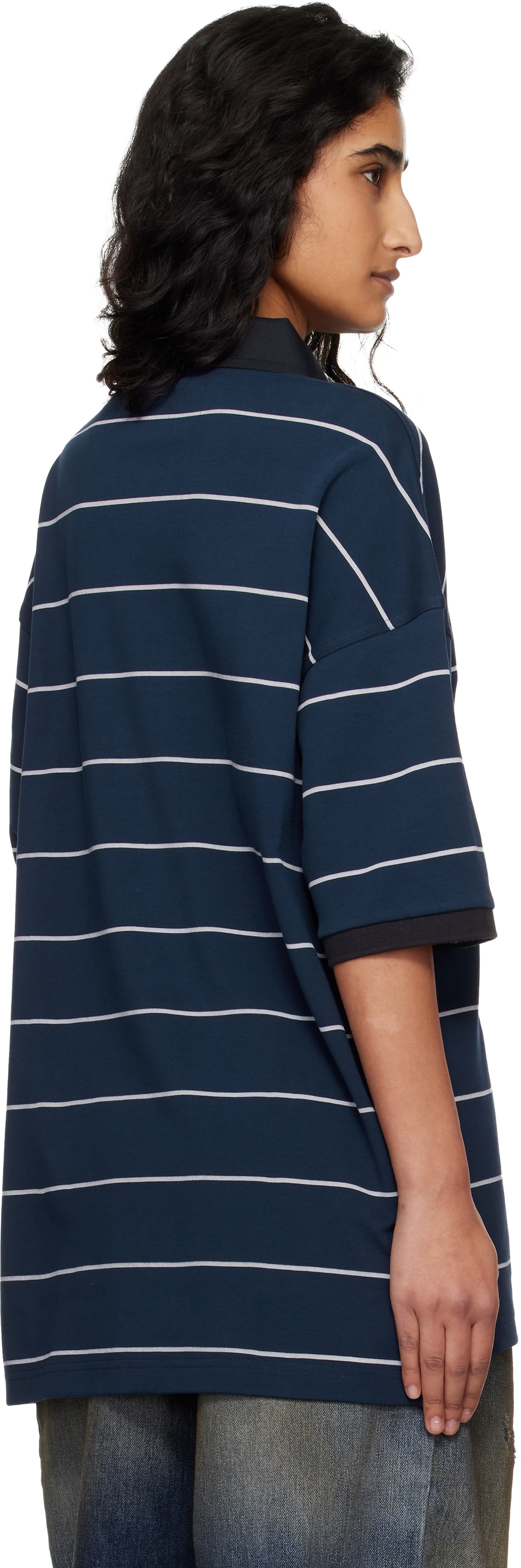 VETEMENTS Navy 'Nerd' Football Polo