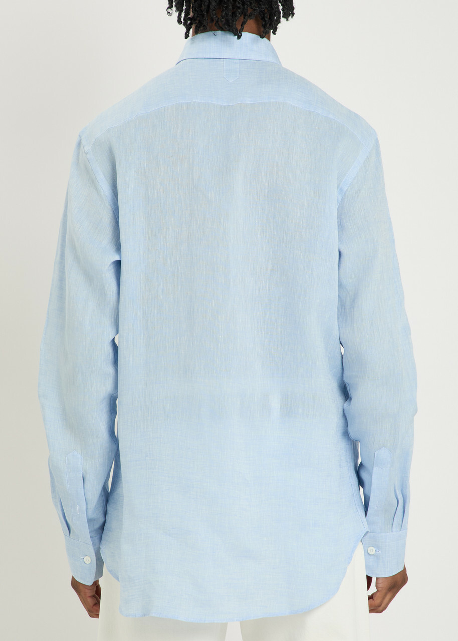 Canali Linen Shirt Blue