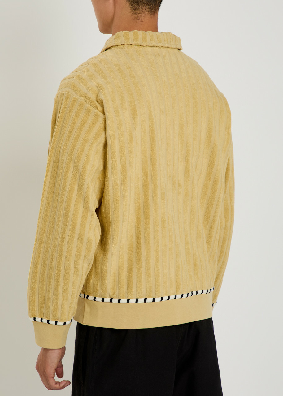 Bode Croquet Ground Striped Terry-cotton Sweatshirt Green
