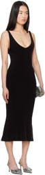 Mirror Palais Black Iman Supermodel Midi Dress