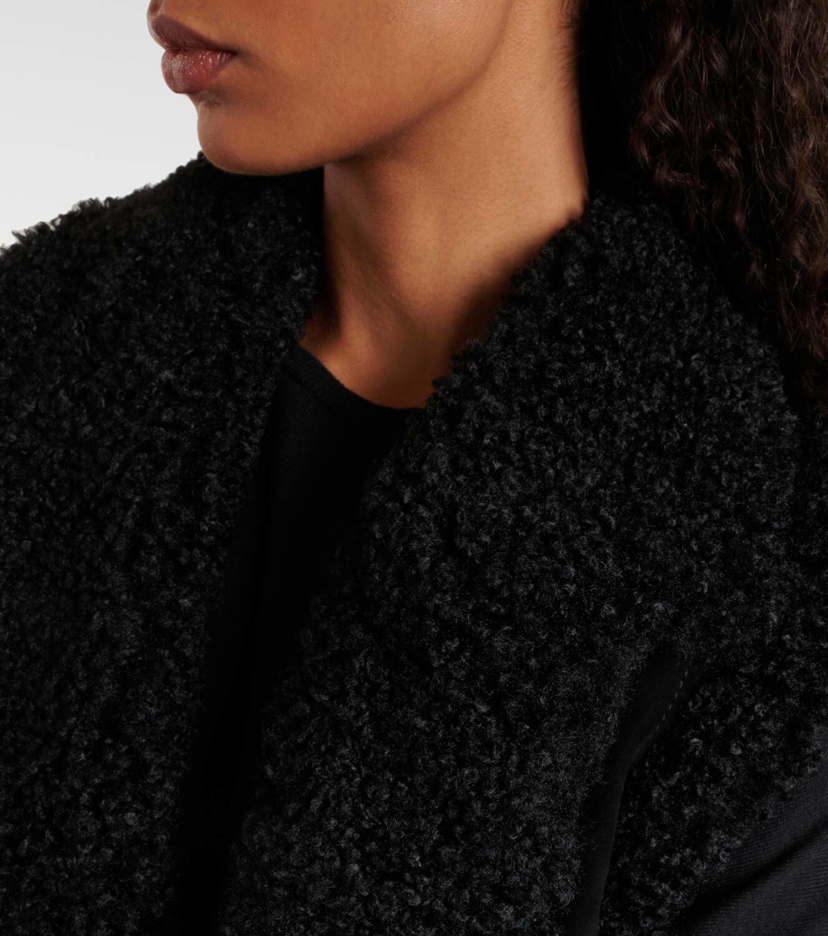 Johanna Ortiz Shearling-trimmed suede vest