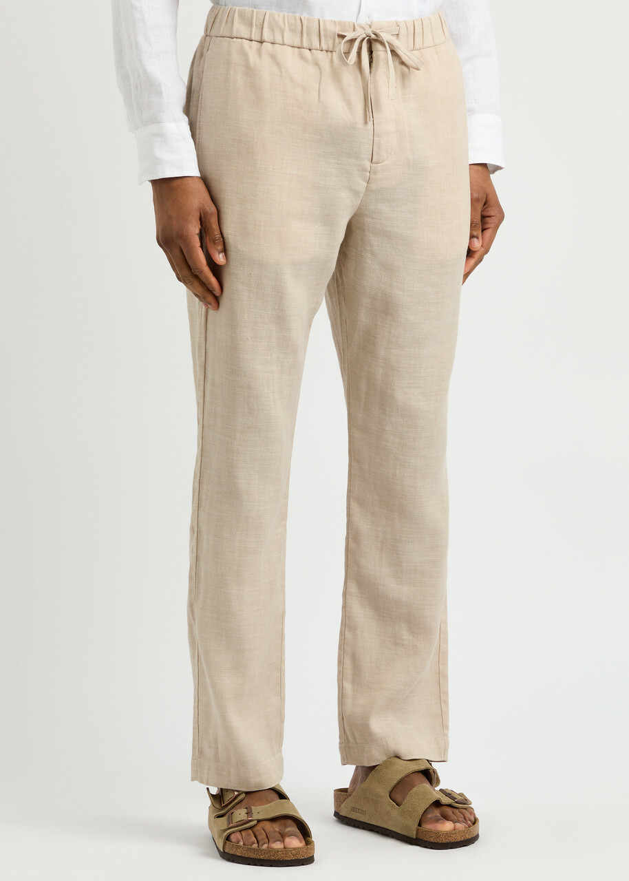 Frescobol carioca Oscar Linen-blend Trousers Beige