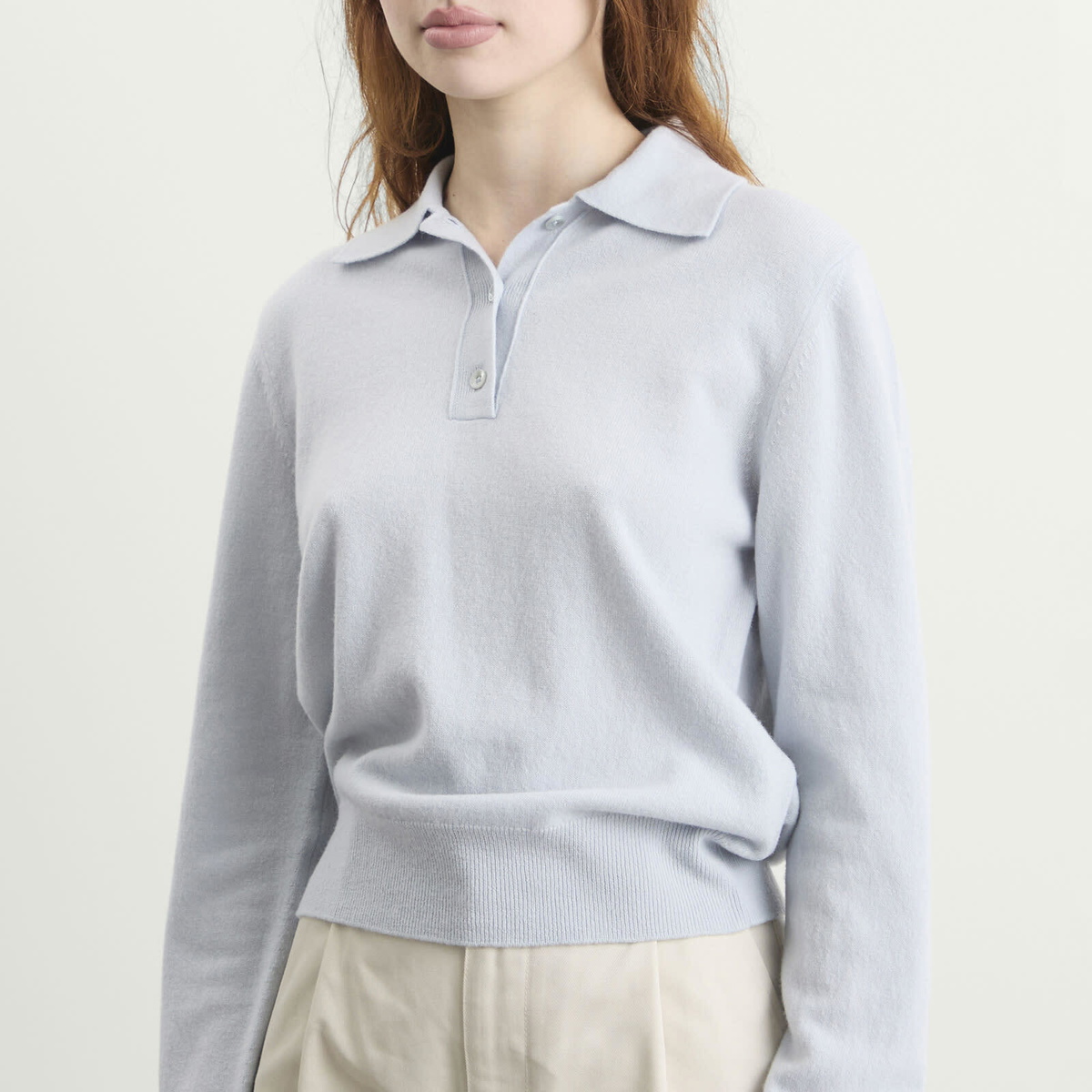 Maison Margiela Women's Polo Neck Knit in Pale Blue
