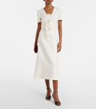 Valentino Crepe Couture floral-appliqué midi dress