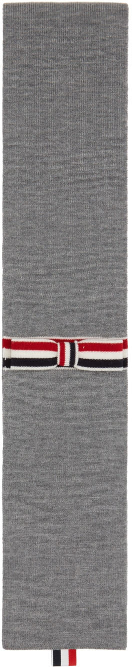 Thom Browne Gray Bow Scarf