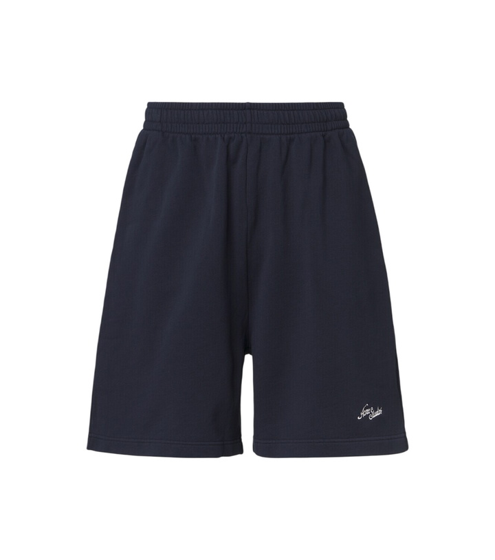 Photo: Acne Studios Logo embroidered cotton fleece shorts