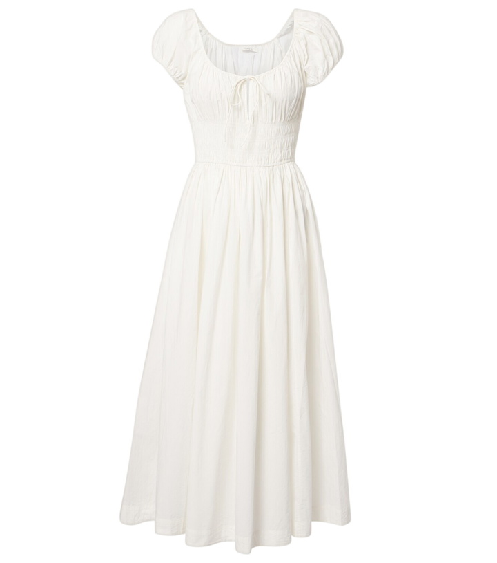 Photo: Dôen Quinn smocked cotton poplin midi dress