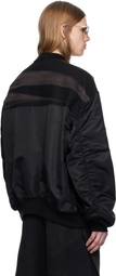 JiyongKim Black Sun-Bleached Flight Bomber Jacket