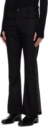 Ernest W. Baker Black Studded Five Pocket Flare Jeans