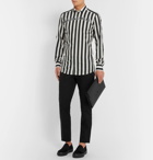 Dolce & Gabbana - Slim-Fit Logo-Print Striped Cotton-Poplin Shirt - Men - Black