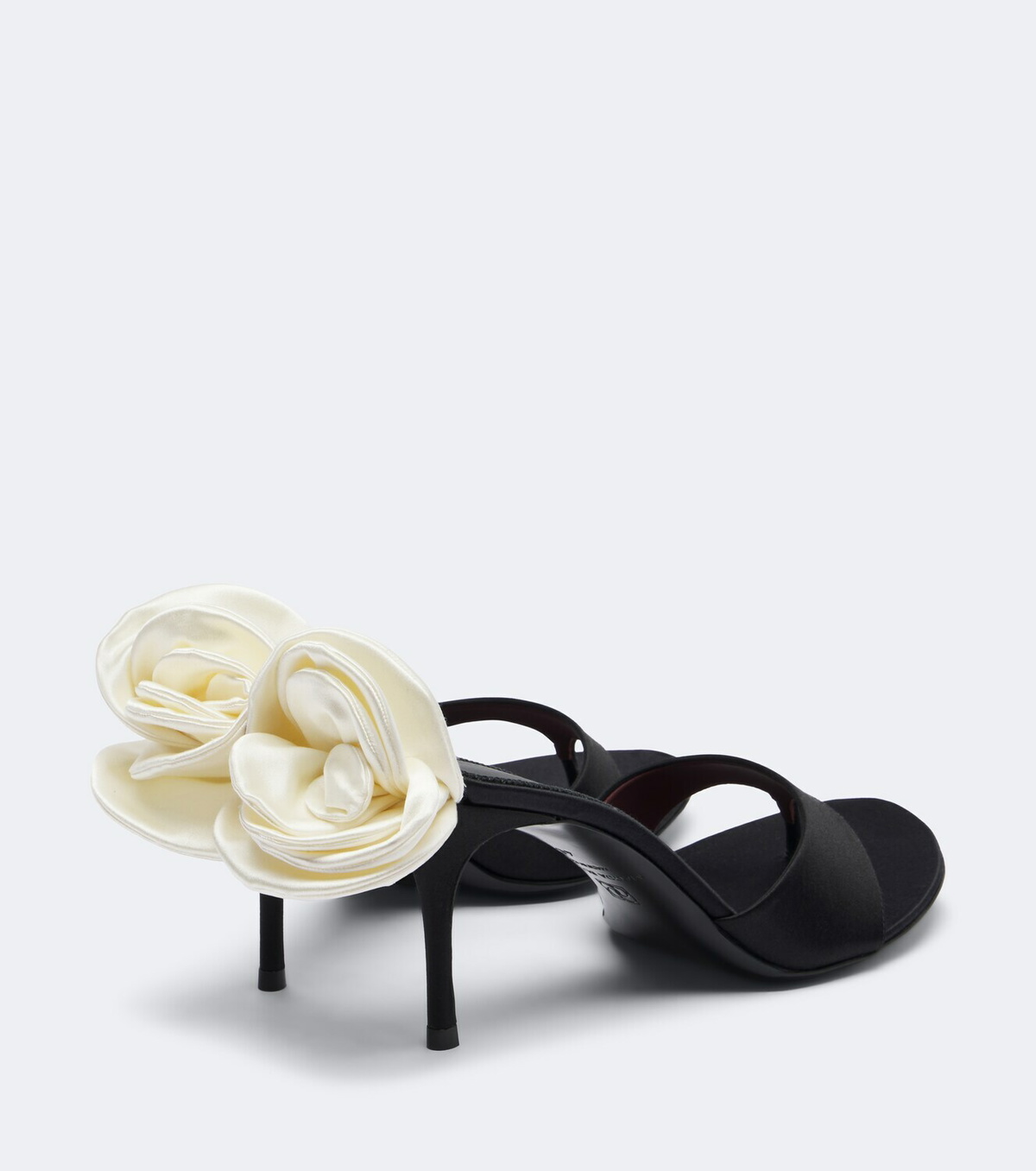 Magda Butrym Floral-appliqué satin thong sandals