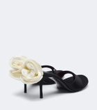 Magda Butrym Floral-appliqué satin thong sandals