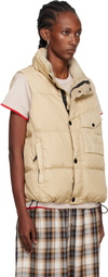 Stone Island Beige G100003 Crinkle Reps Recycled Nylon Down Vest