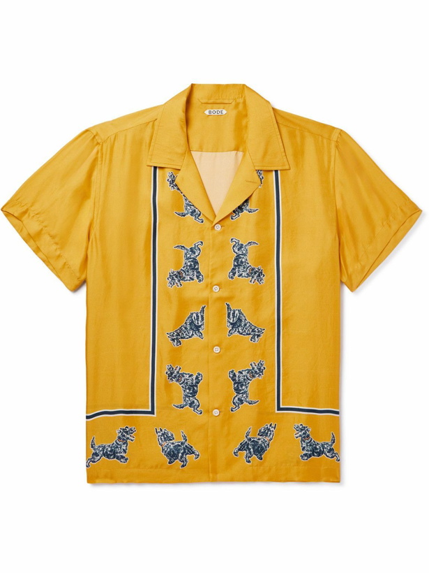 Photo: BODE - Printed Silk-Twill Shirt - Yellow