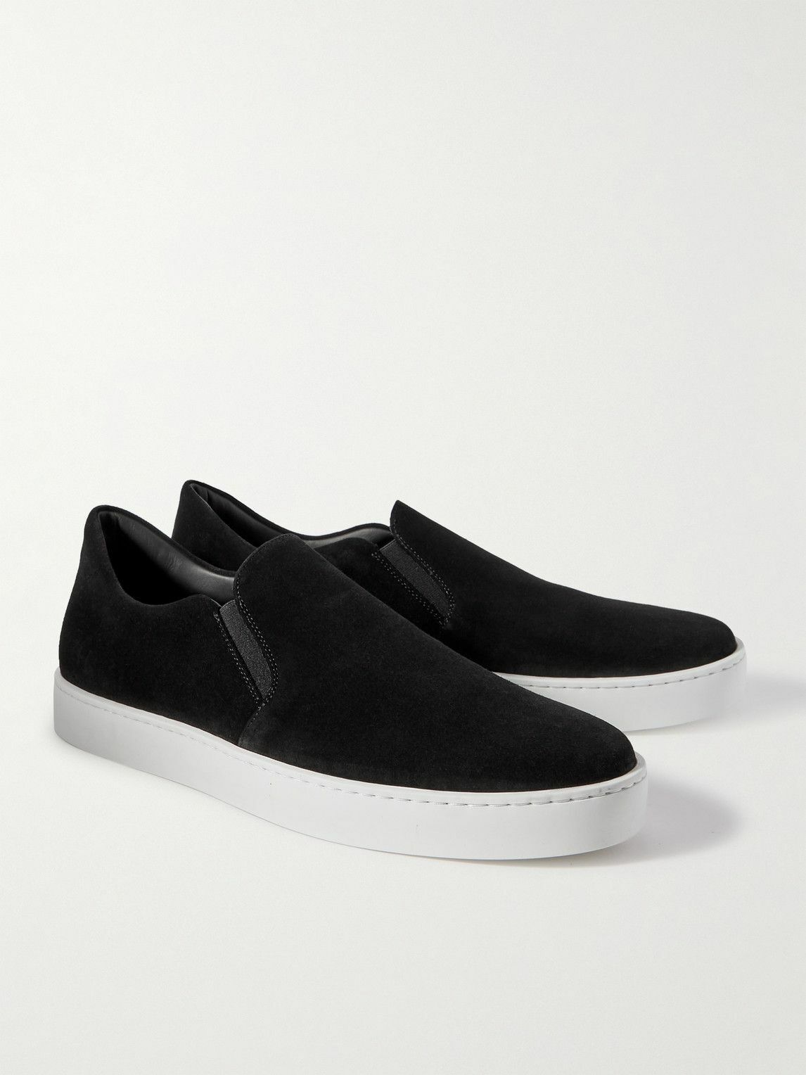 Unisex || NWOT|| Manolo Blahnik Black Leather Slip-On Loafers with White Sole Manolo Blahnik Nadores slip-on sneakers for Men - Black in  main image 4