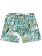 AMIRI - Straight-Leg Floral-Print Silk-Twill Drawstring Shorts - Blue