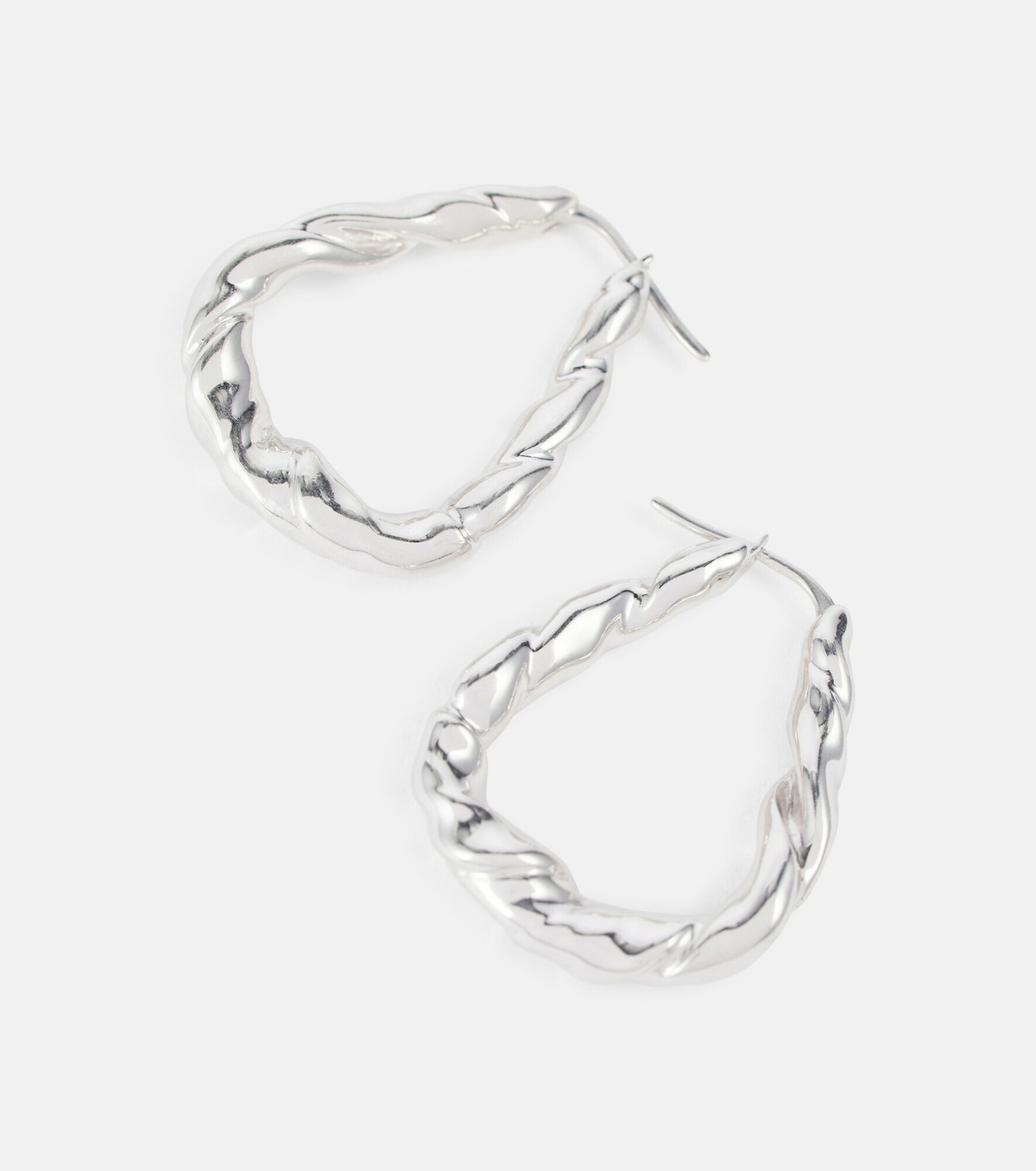 Loewe - Twisted sterling silver hoop earrings Loewe