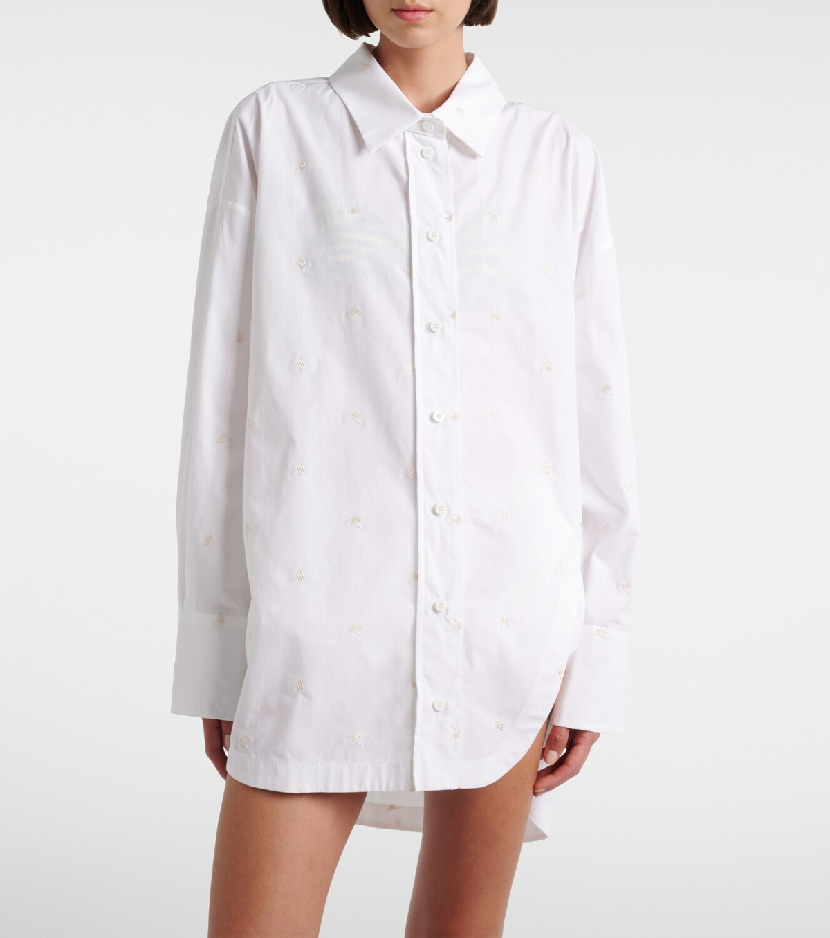 The Attico Embroidered cotton-blend poplin shirt