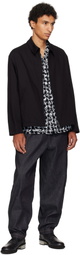 Y's For Men Black Katsuragi Zip Blouson Jacket