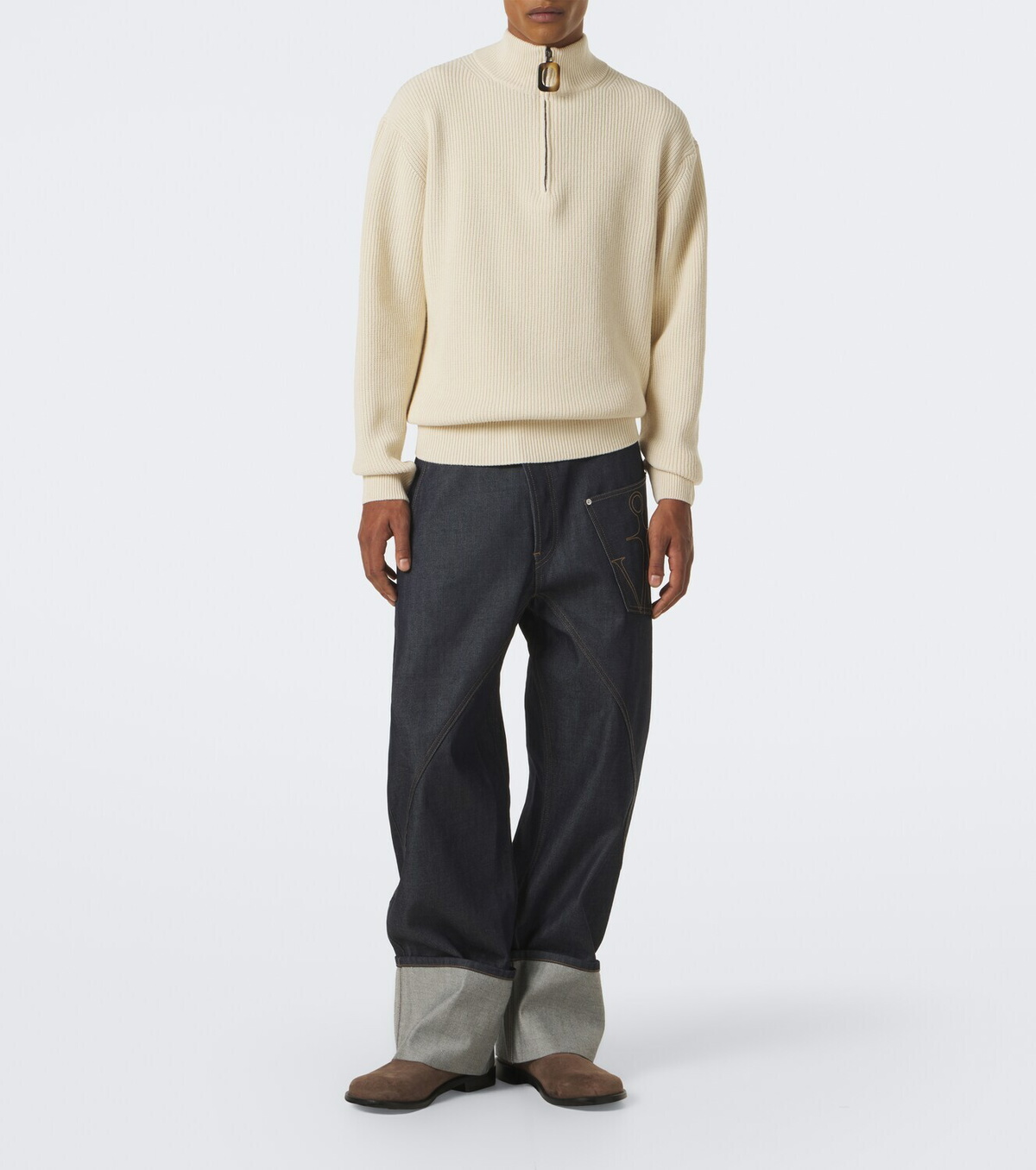 JW Anderson Ribbed-knit wool and cotton sweater