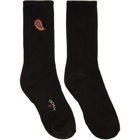 Noah NYC Black Paisley Logo Socks