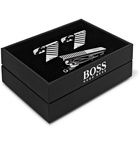 Hugo Boss - Jango Tango Silver-Tone and Enamel Cufflinks and Tie Bar Set - Silver