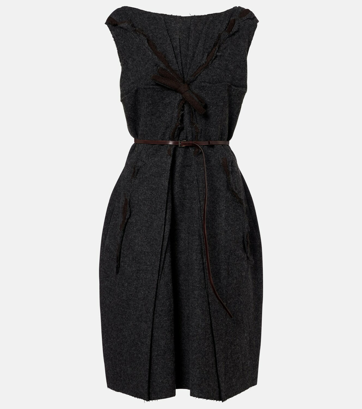 Prada Ruffled wool minidress