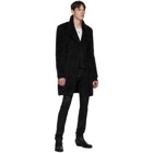 Saint Laurent Black Rive Gauche Double Breasted Coat